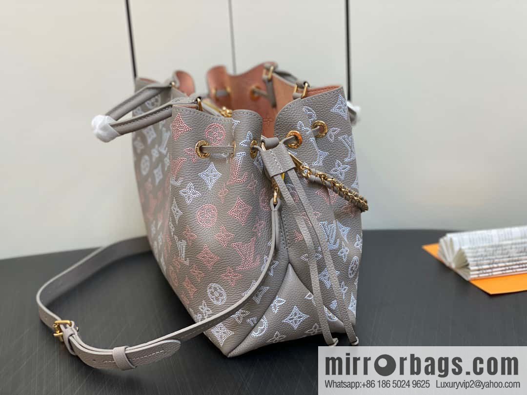 [Original single boutique] M23395 light gray, full leather shopping bag series BELLA TOTE handbag m23395 gray gradual change (cut-out)
