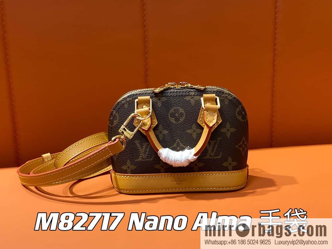 [Original single boutique] M82717 monogram mini shell bag series New launch Nano Alma handbag