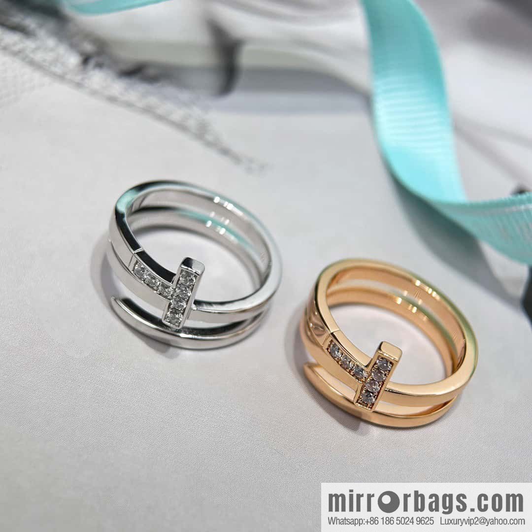 ☀️Three Ring ☀️ Tiffany & Co, Classic T Series, Three Ring Double T Ring ☀️