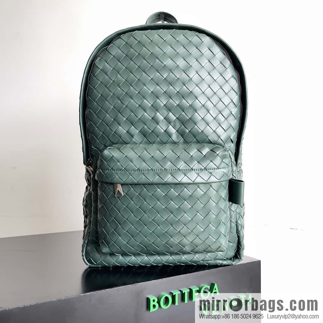 Large~ BV new woven backpack model number: 730732 dark green