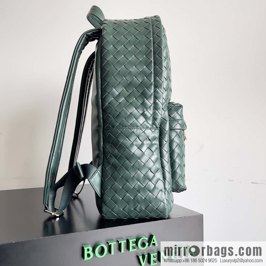 Large~ BV new woven backpack model number: 730732 dark green