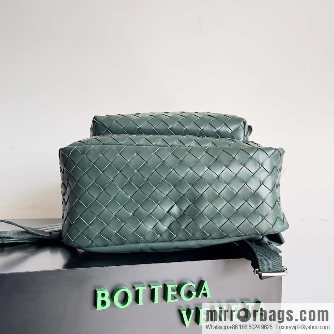Large~ BV new woven backpack model number: 730732 dark green