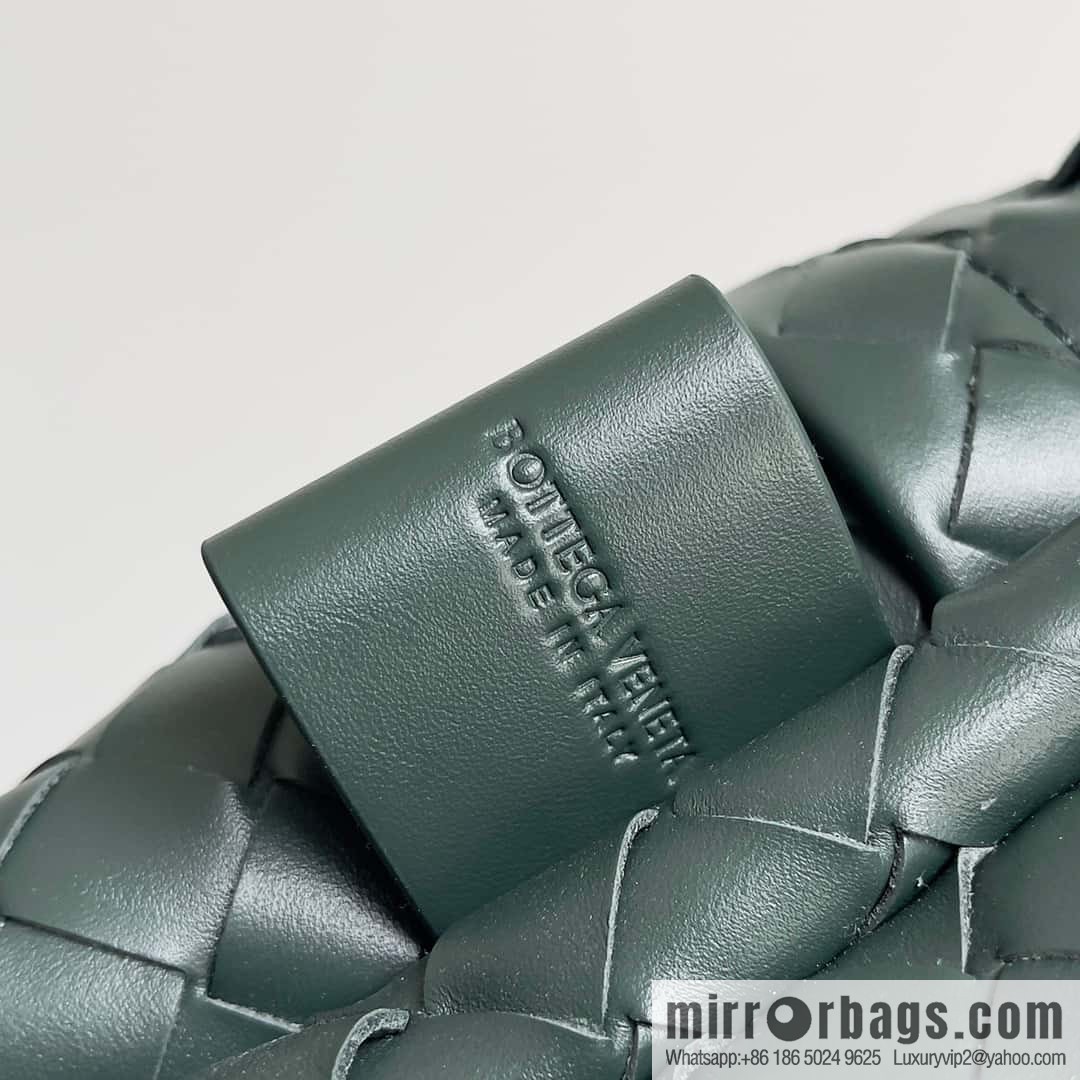 Large~ BV new woven backpack model number: 730732 dark green