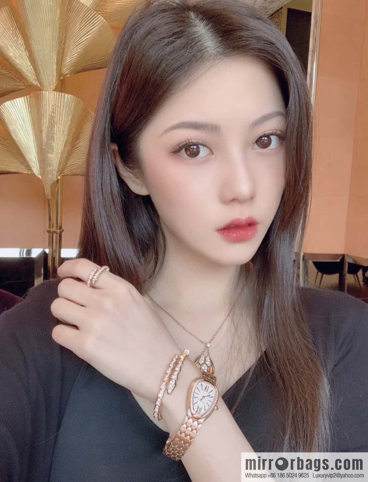 ☀️Bulgari BVLGARI Narrow Edition Full Diamond Snake Bone Bracelet ☀️ Rose Gold, Silver ☀