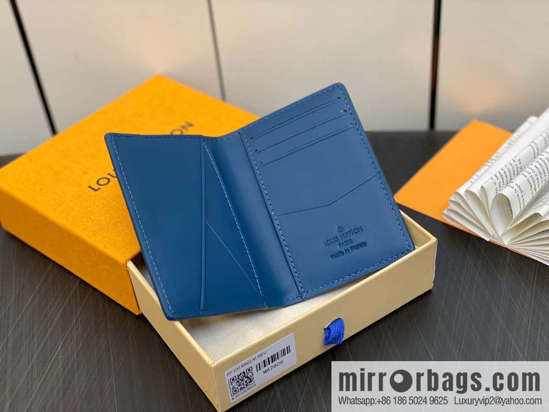[Original order boutique] M82806 dark blue full leather card holder wallet series, pocket wallet m82275 82276