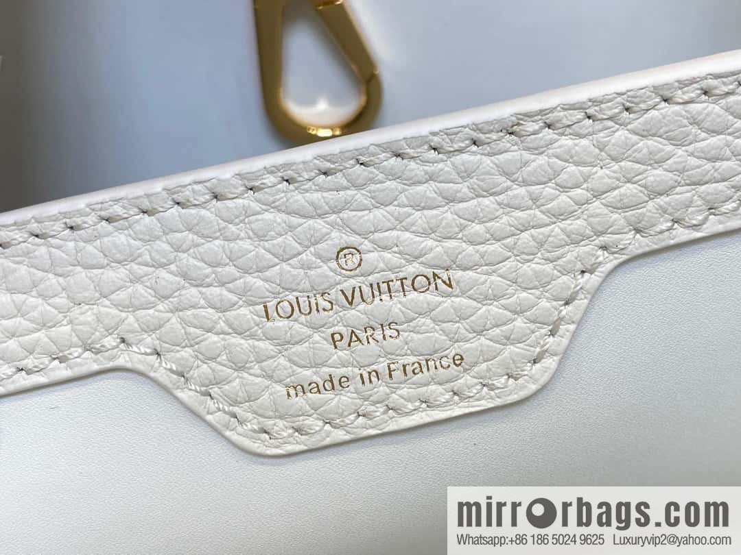 [Original order boutique] M23331 white, full leather cap, that English series CAPUCINES medium handbag, this Capucines BB Flower Crown handbag