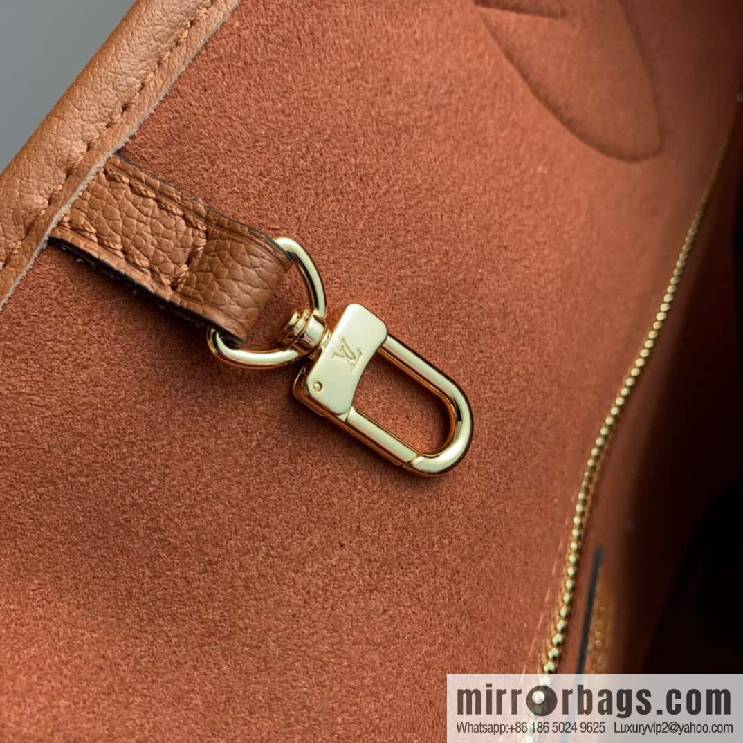 M45684 Full leather embossed Neverfull medium shopping bag