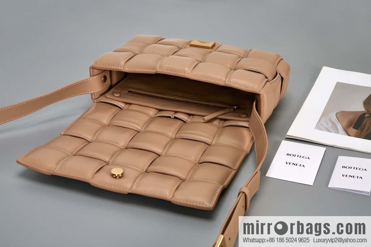 Bottega Veneta Padded Cassette Bag Model; 591970 BV Cassette Pillow Bag, Milk Tea Color