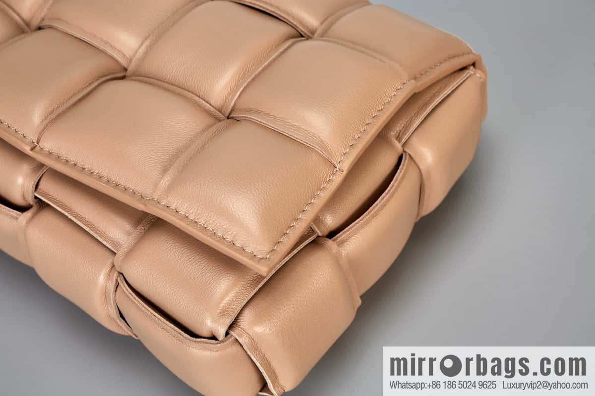 Bottega Veneta Padded Cassette Bag Model; 591970 BV Cassette Pillow Bag, Milk Tea Color