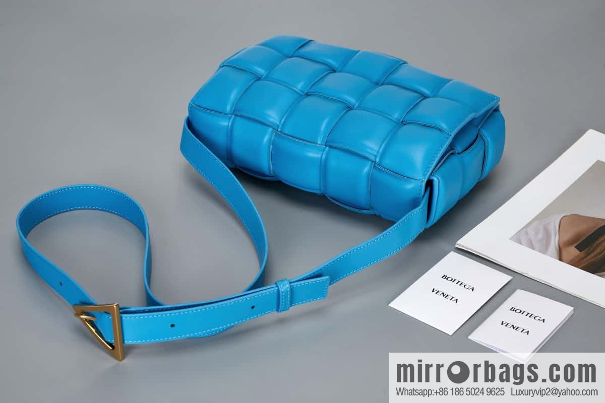 Bottega Veneta Padded Cassette Bag Model; 591970 BV Cassette Pillow Bag, Pool Blue