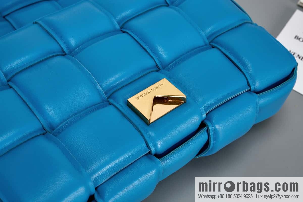 Bottega Veneta Padded Cassette Bag Model; 591970 BV Cassette Pillow Bag, Pool Blue