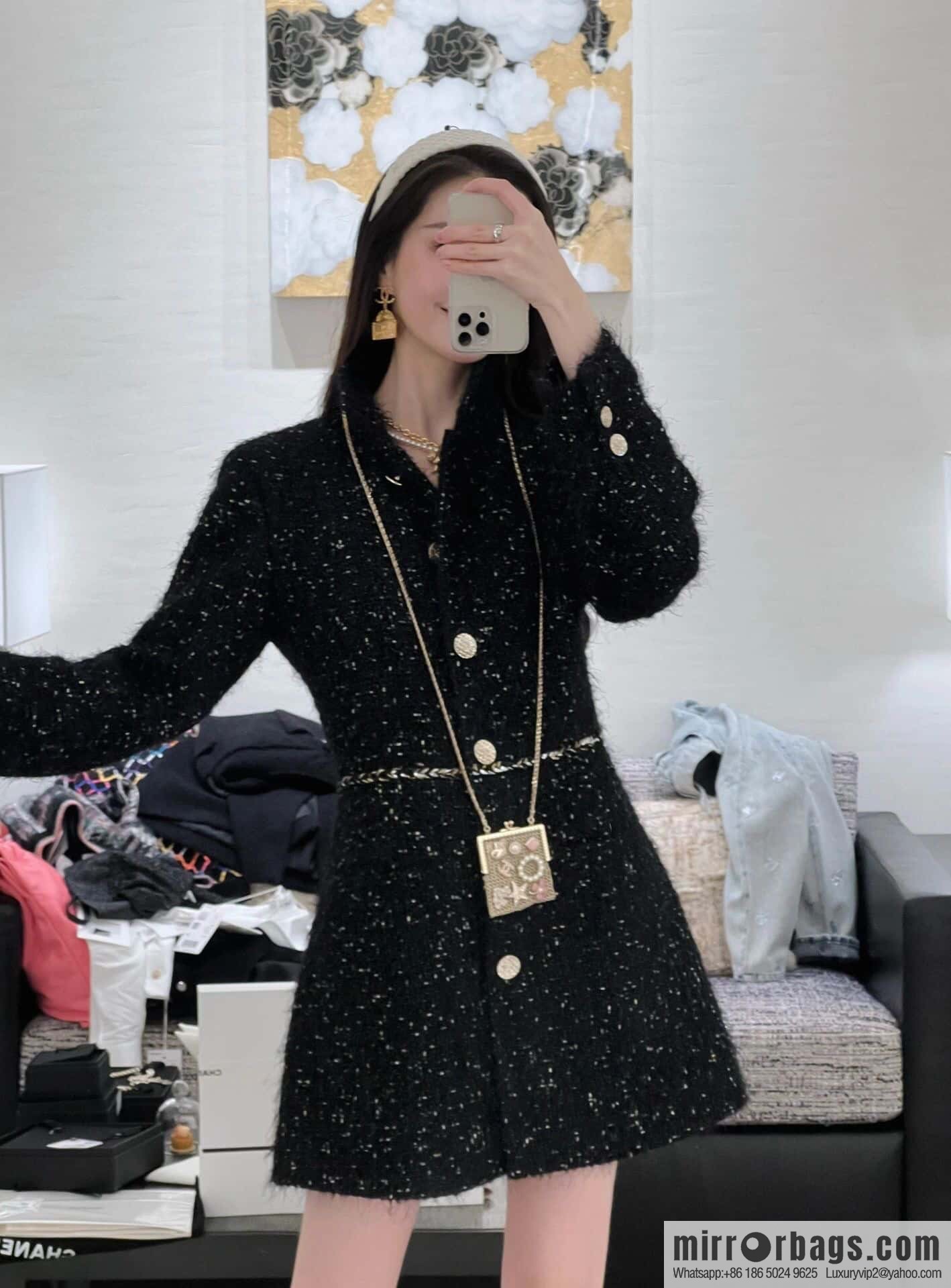 ❗️New ❗️ ☀☀️ 2021 new CHANEL Chanel earphone bag messenger bag necklace sweater chain ☀