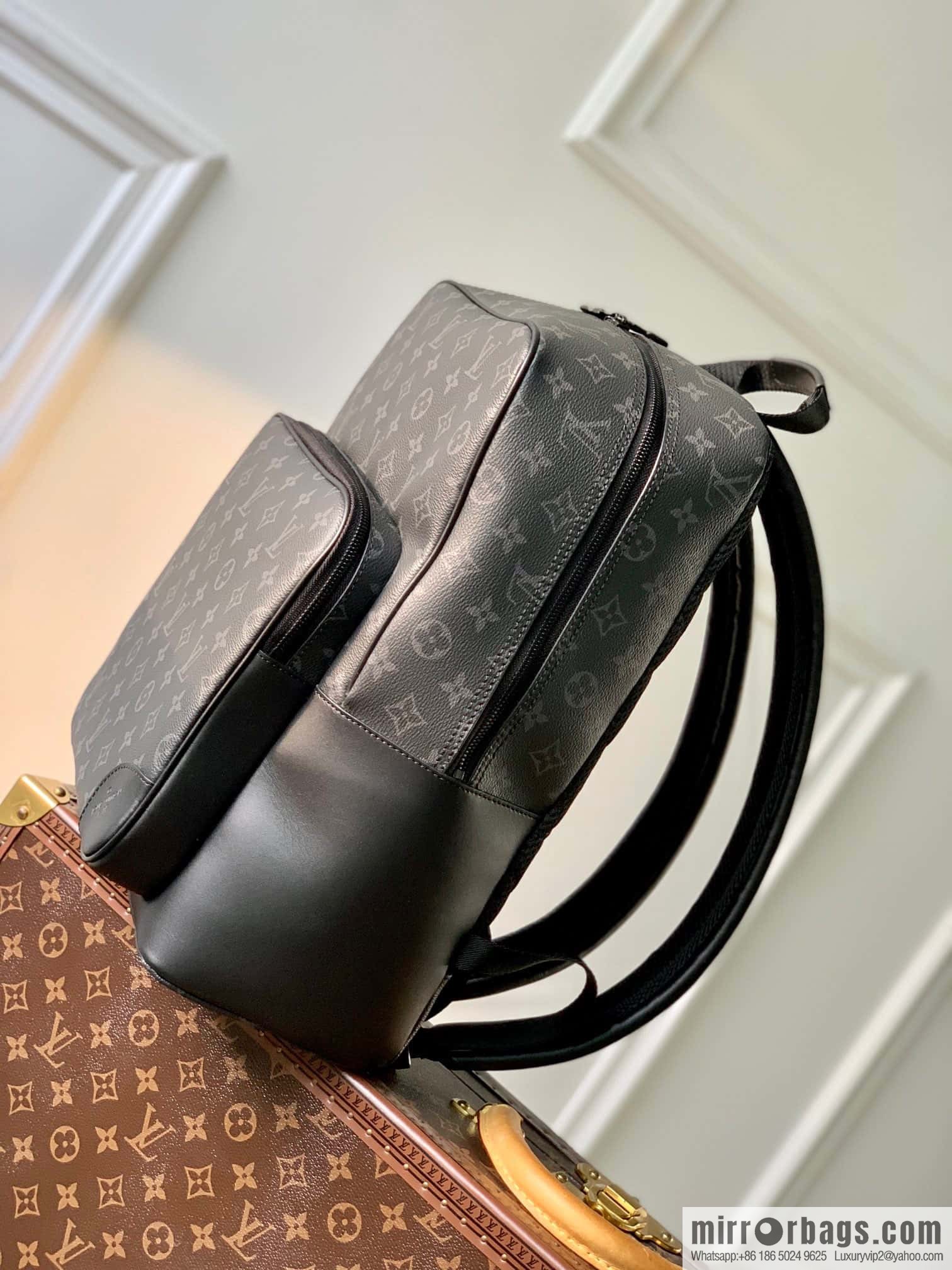 M45335 Black Flower Dean backpack Monogram Macassar backpack