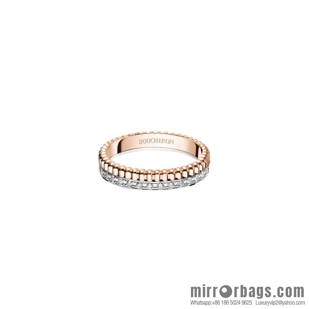 ❗New ❗️ BOUCHERON/Boucheron QUATRE RADIANT Series Ring Single Row Diamond Ring ☀️ US Size 678