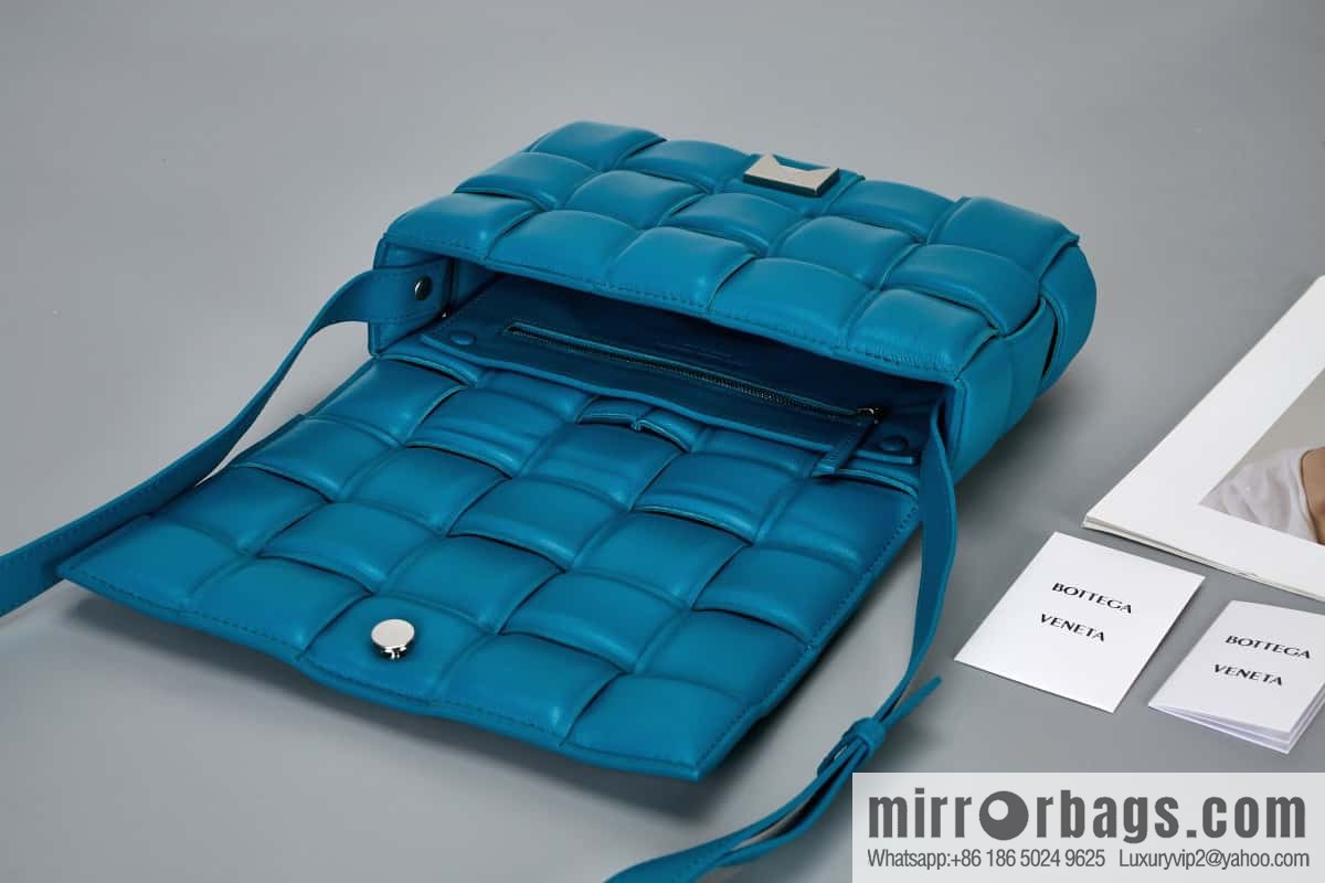 Bottega Veneta Padded Cassette Bag Model; 591970 BV Cassette Pillow Bag, Shining Blue