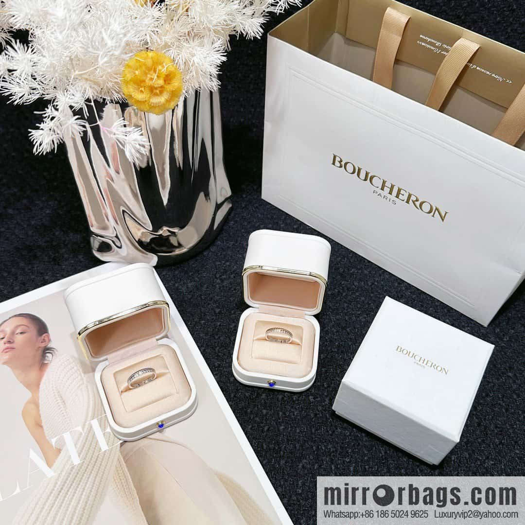 ❗New ❗️ BOUCHERON/Boucheron QUATRE RADIANT Series Ring Single Row Diamond Ring ☀️ US Size 678