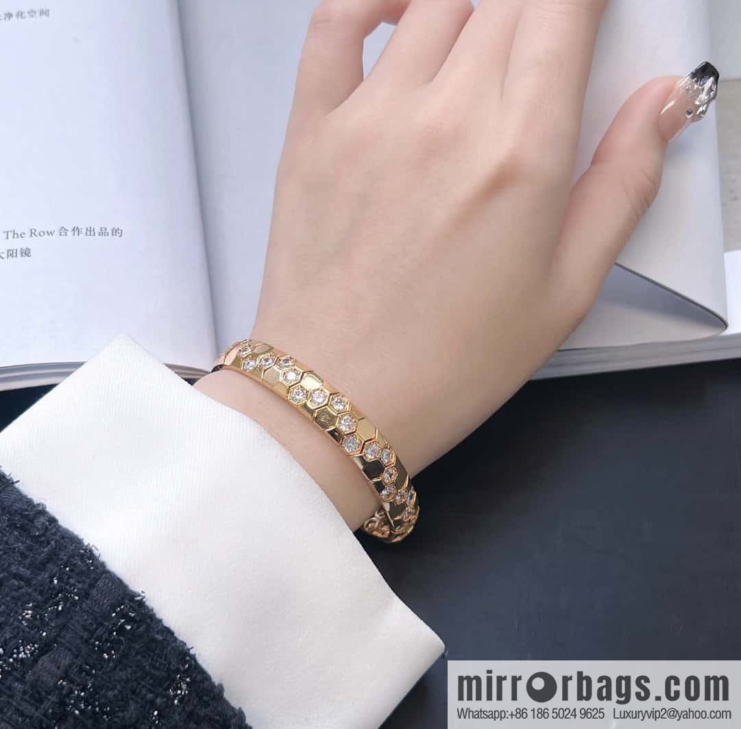 ❗️New ❗️ ☀️ CHAUMET BEE MY LOVE Love Nest Series Wide Edition Honeycomb Bracelet Bracelet ☀️