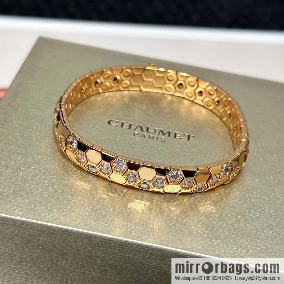 ❗️New ❗️ ☀️ CHAUMET BEE MY LOVE Love Nest Series Wide Edition Honeycomb Bracelet Bracelet ☀️