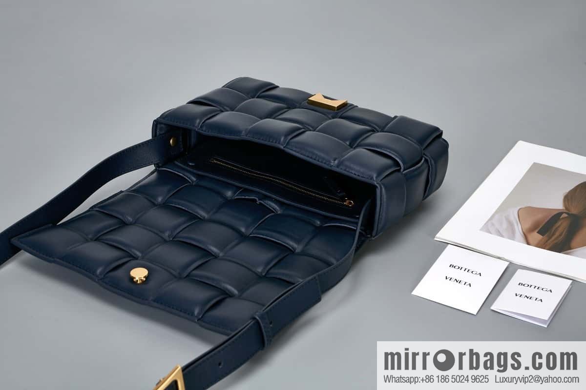 Bottega Veneta Padded Cassette Bag Model; 591970 BV Cassette Pillow Bag, Dark Blue