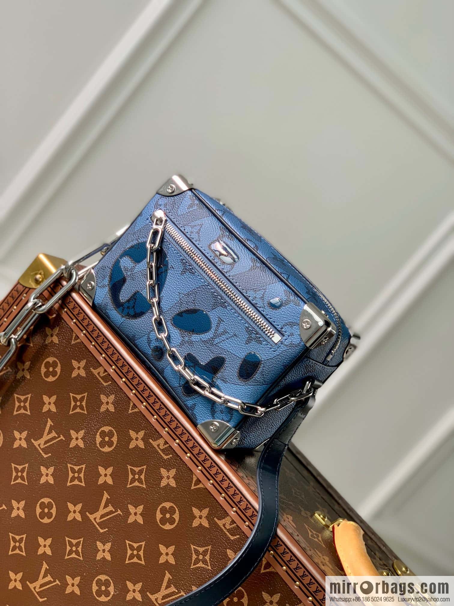 M22588 Blue, Box Bag Box Series Mini Soft Trunk Handbag