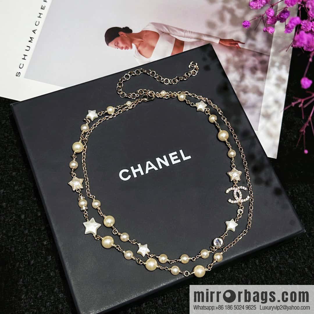 ❗️New ❗️☀️ New ☑️ Chanel Double Pearl Star ⭐ Necklace ☀️