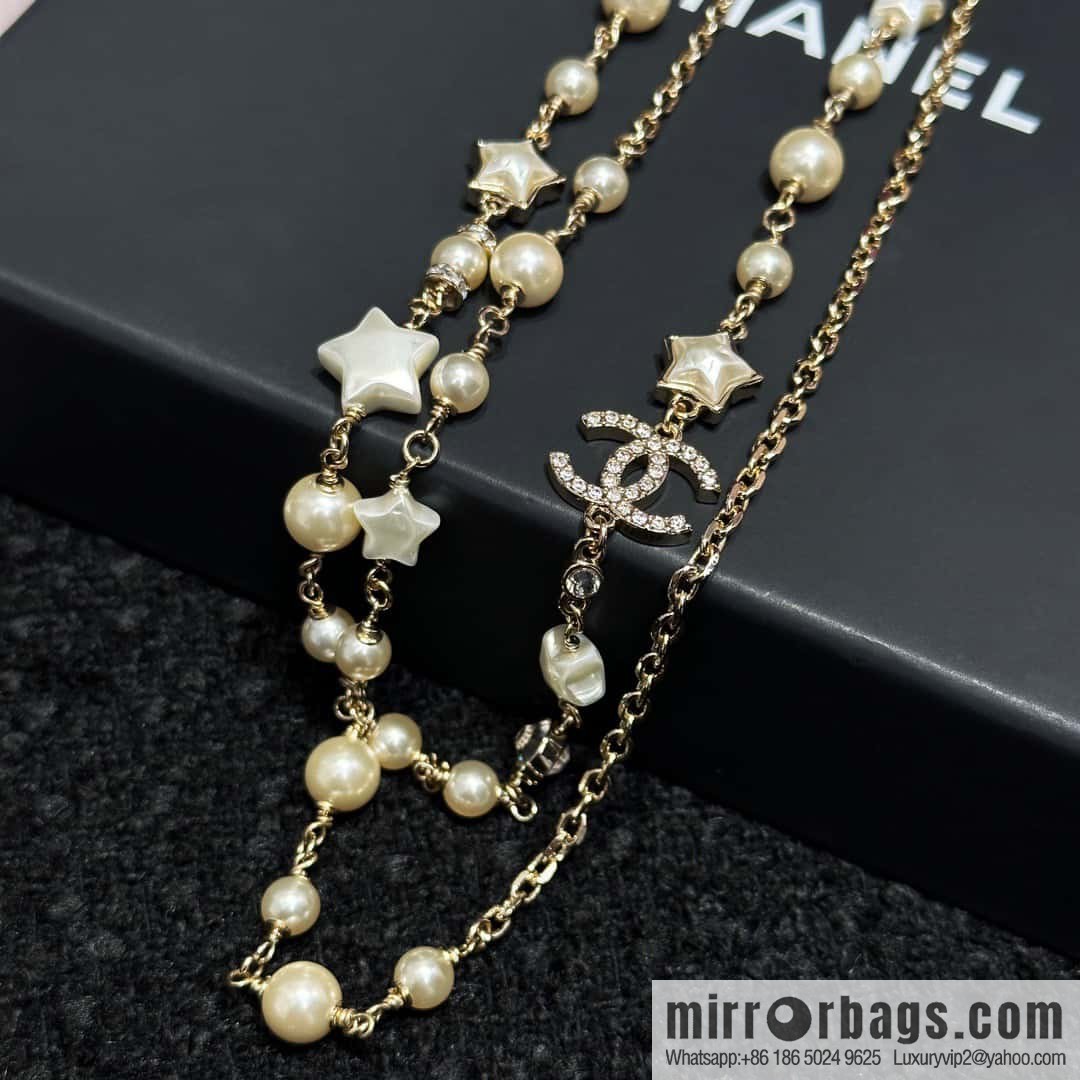 ❗️New ❗️☀️ New ☑️ Chanel Double Pearl Star ⭐ Necklace ☀️