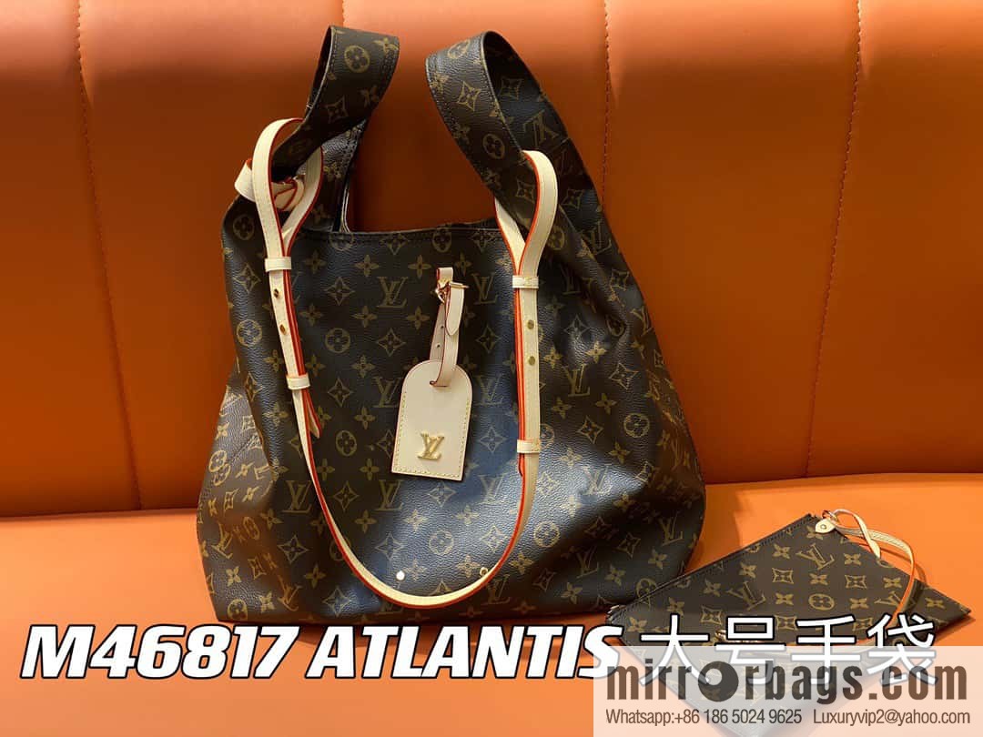 [Original single boutique] M46817 monogram shopping bag series, new ATLANTIS large handbag in autumn and winter