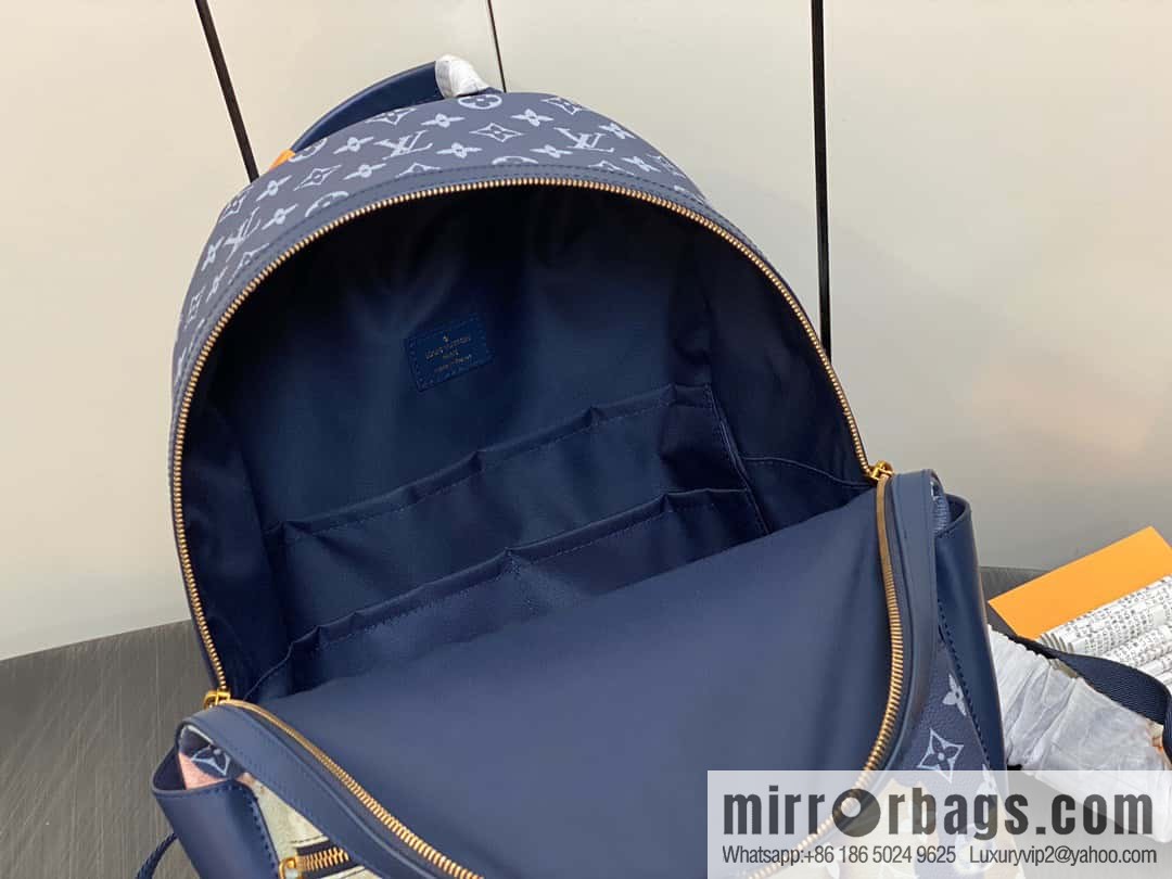 M23905 Blue flame backpack Discovery backpack M46553 monogram flame rose silk screen side double bag men's backpack backpack
