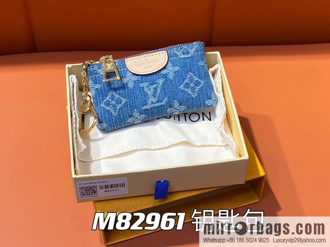 [Original order boutique] M82961 blue denim, key bag wallet series, this zipper zero wallet
