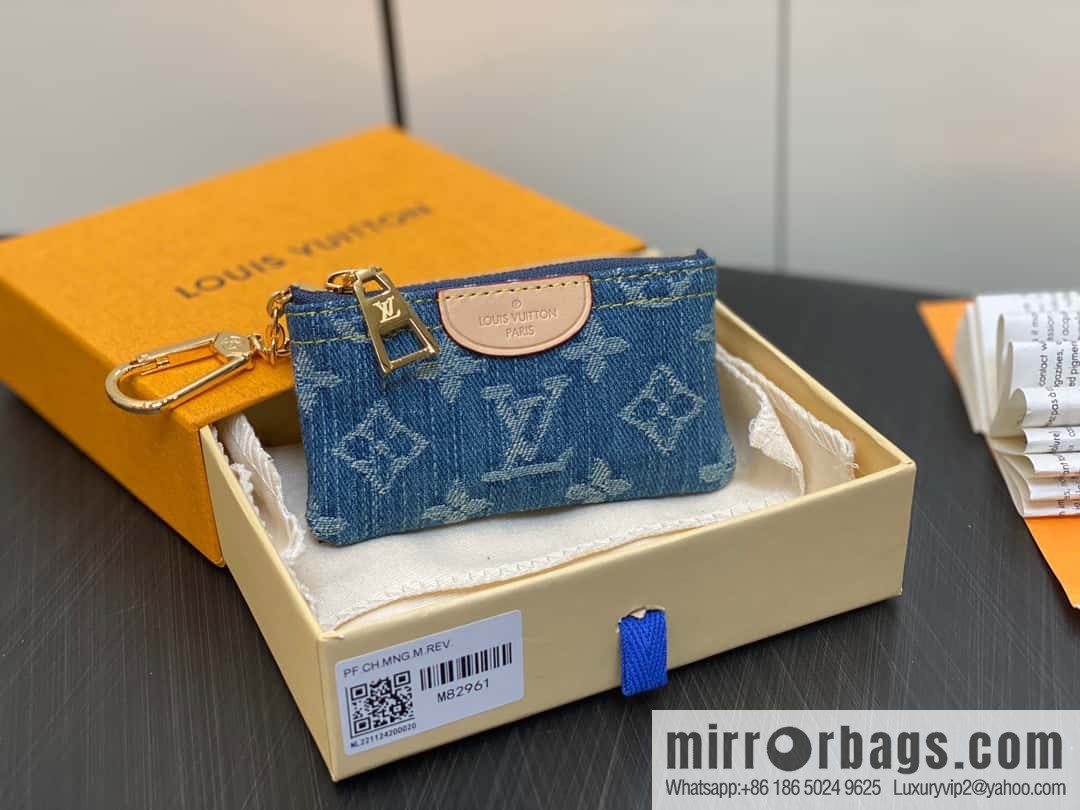 [Original order boutique] M82961 blue denim, key bag wallet series, this zipper zero wallet
