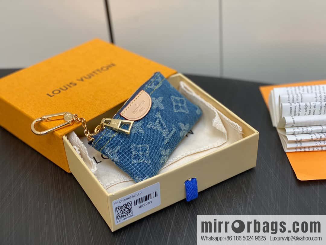 [Original order boutique] M82961 blue denim, key bag wallet series, this zipper zero wallet