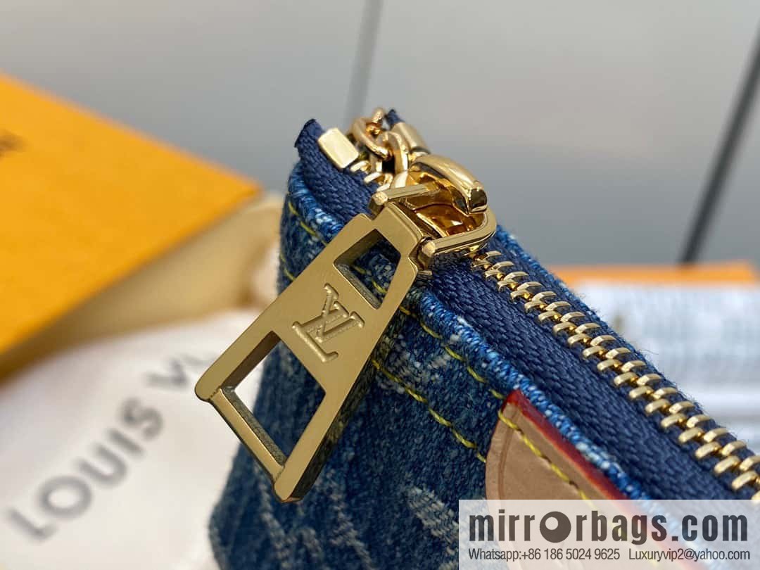 [Original order boutique] M82961 blue denim, key bag wallet series, this zipper zero wallet