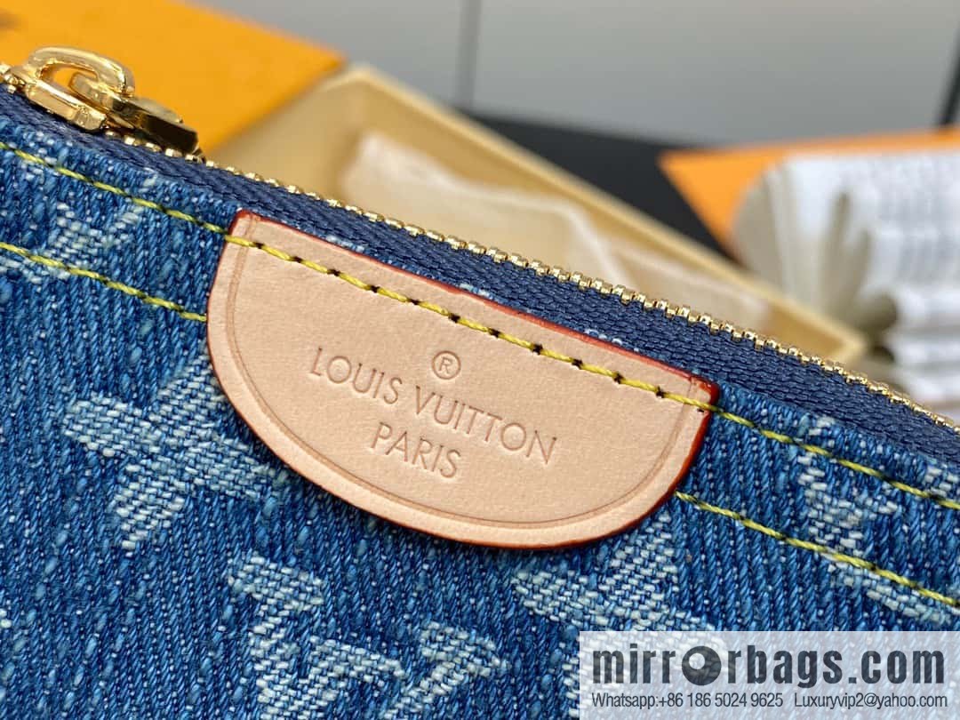 [Original order boutique] M82961 blue denim, key bag wallet series, this zipper zero wallet