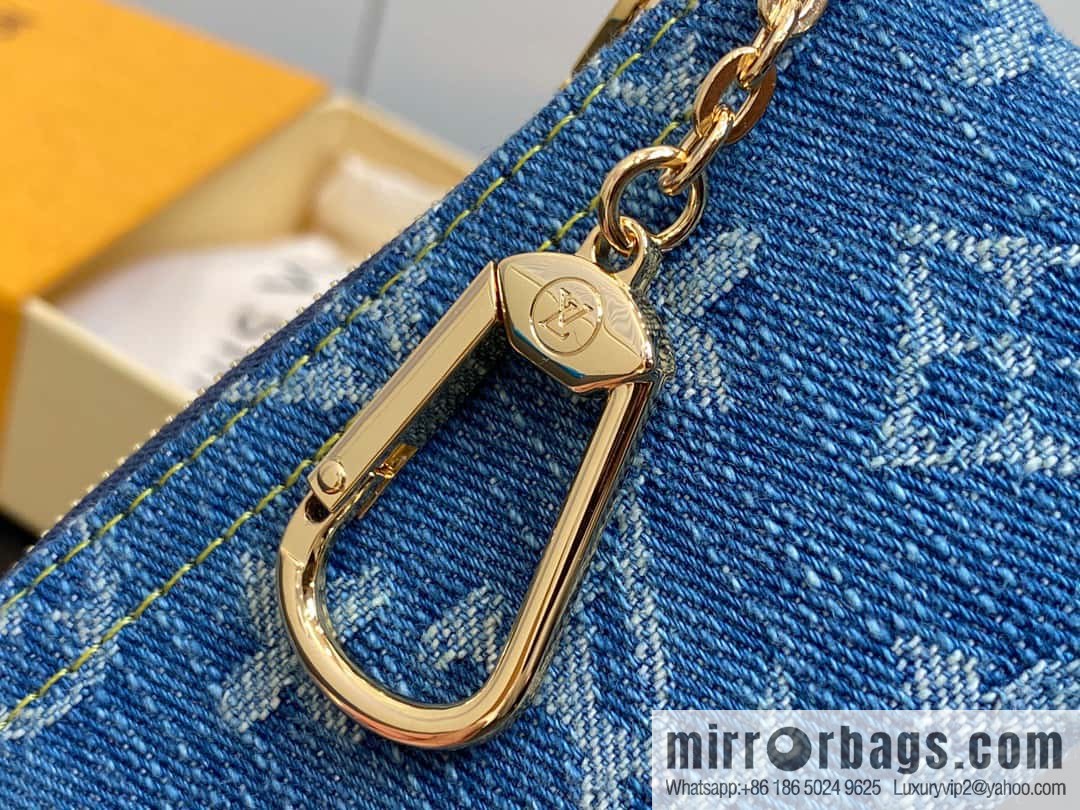 [Original order boutique] M82961 blue denim, key bag wallet series, this zipper zero wallet