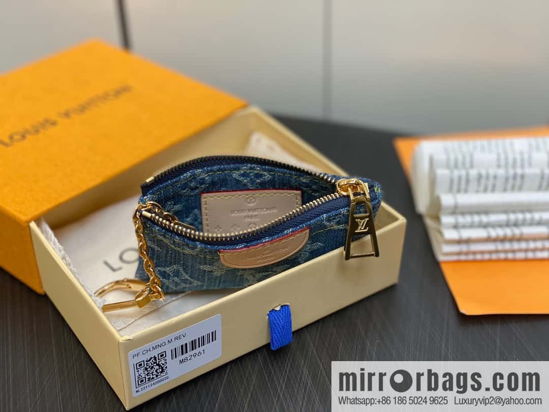 [Original order boutique] M82961 blue denim, key bag wallet series, this zipper zero wallet