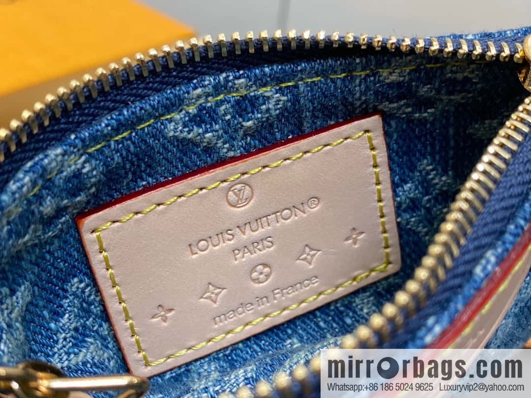 [Original order boutique] M82961 blue denim, key bag wallet series, this zipper zero wallet