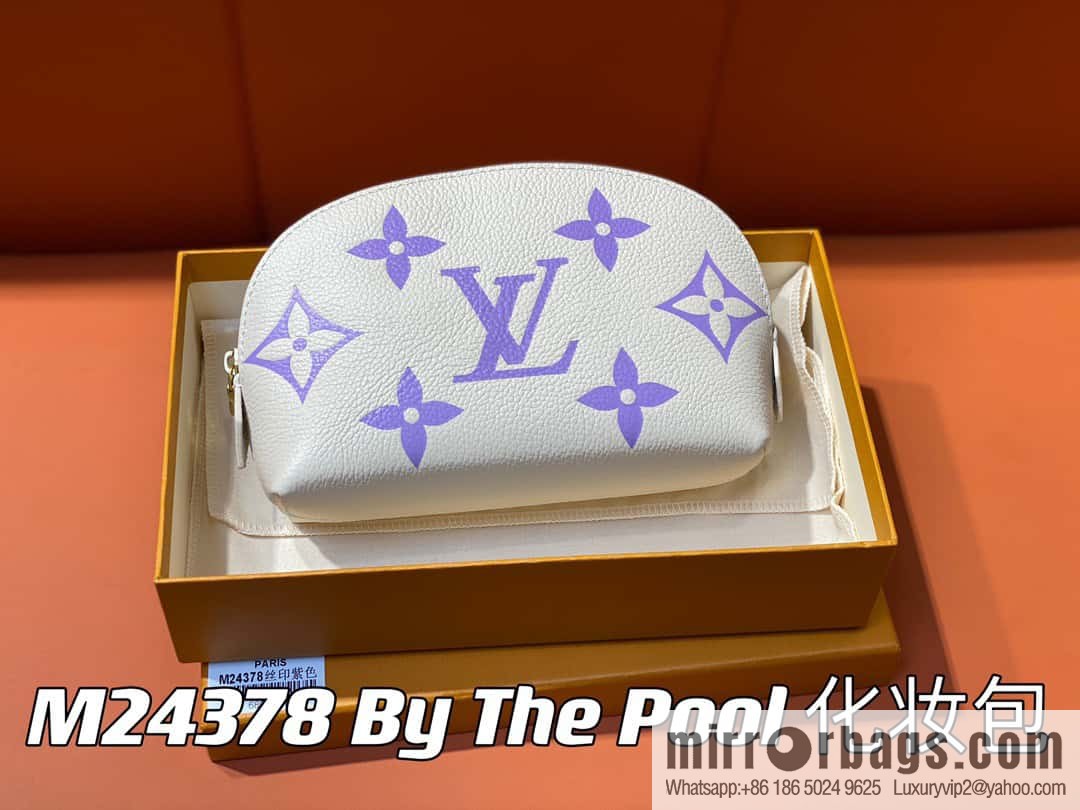 [Premium‑quality] M24378 silk screen purple, full leather pouch series By The Pool pouch
