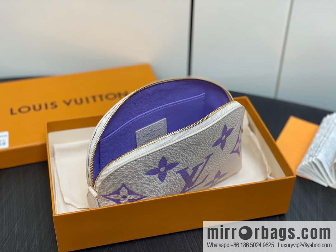 [Premium‑quality] M24378 silk screen purple, full leather pouch series By The Pool pouch
