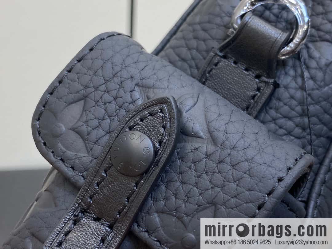 [Original order boutique] M82769 black full leather embossed, men's bag mini backpack series, autumn and winter new NANO CHRISTOPHER handbag