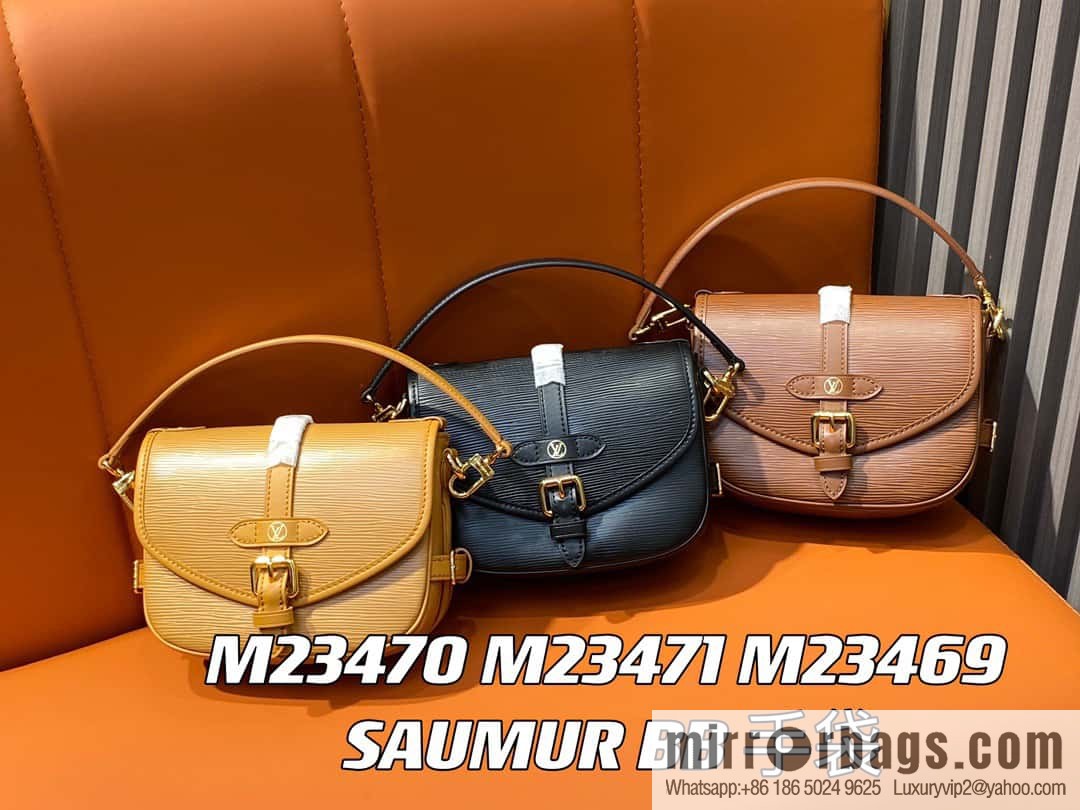 [Original order boutique] M23470 dark brown M23471 caramel M23469 epi saddle bag series SAUMUR BB handbag