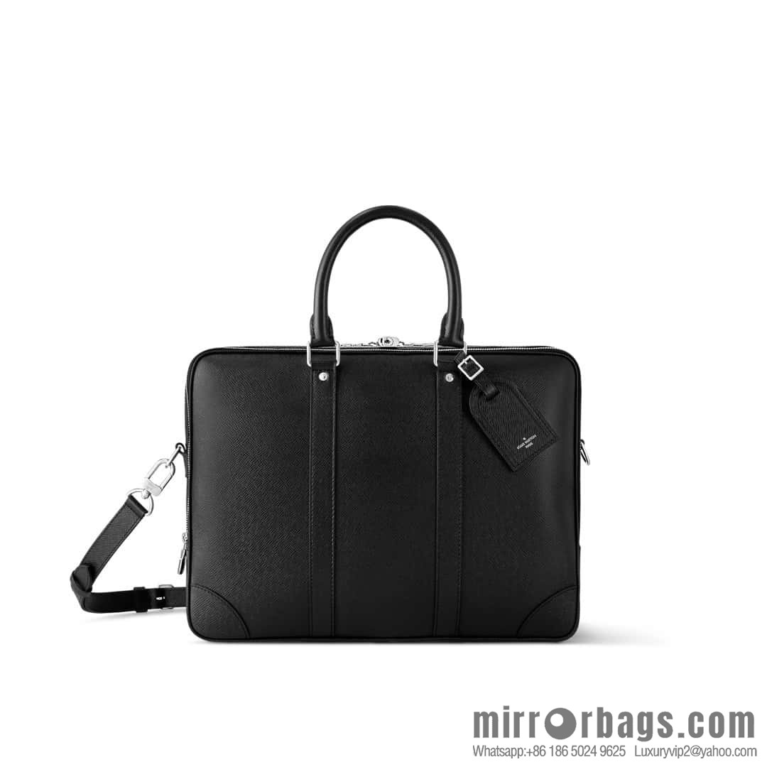 [Original order boutique] M30967 black full leather cross pattern briefcase series, this Voyage large briefcase