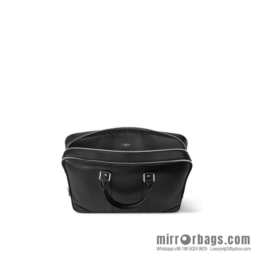 [Original order boutique] M30967 black full leather cross pattern briefcase series, this Voyage large briefcase