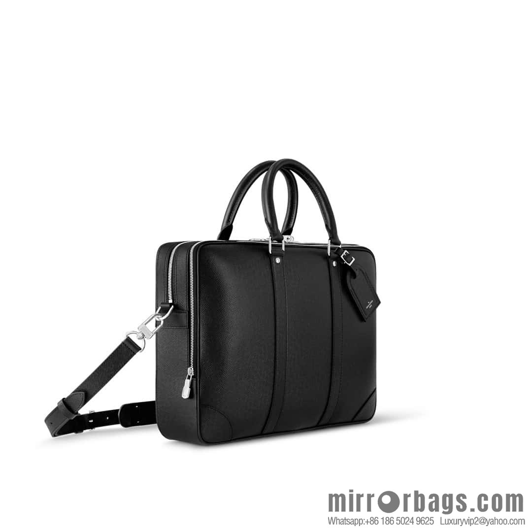 [Original order boutique] M30967 black full leather cross pattern briefcase series, this Voyage large briefcase