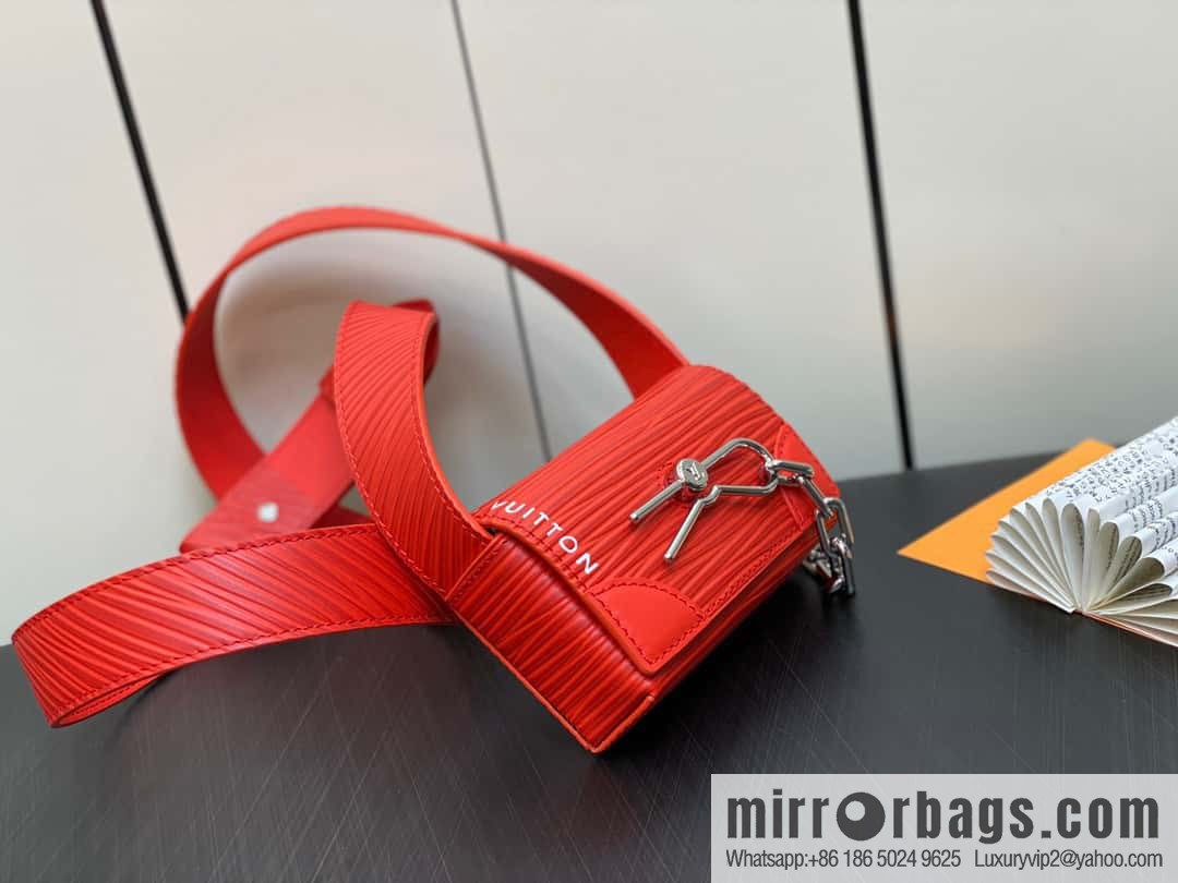 [Original order boutique] M23837 red full leather epi mini men's bag, tip bag micro steamer handbag