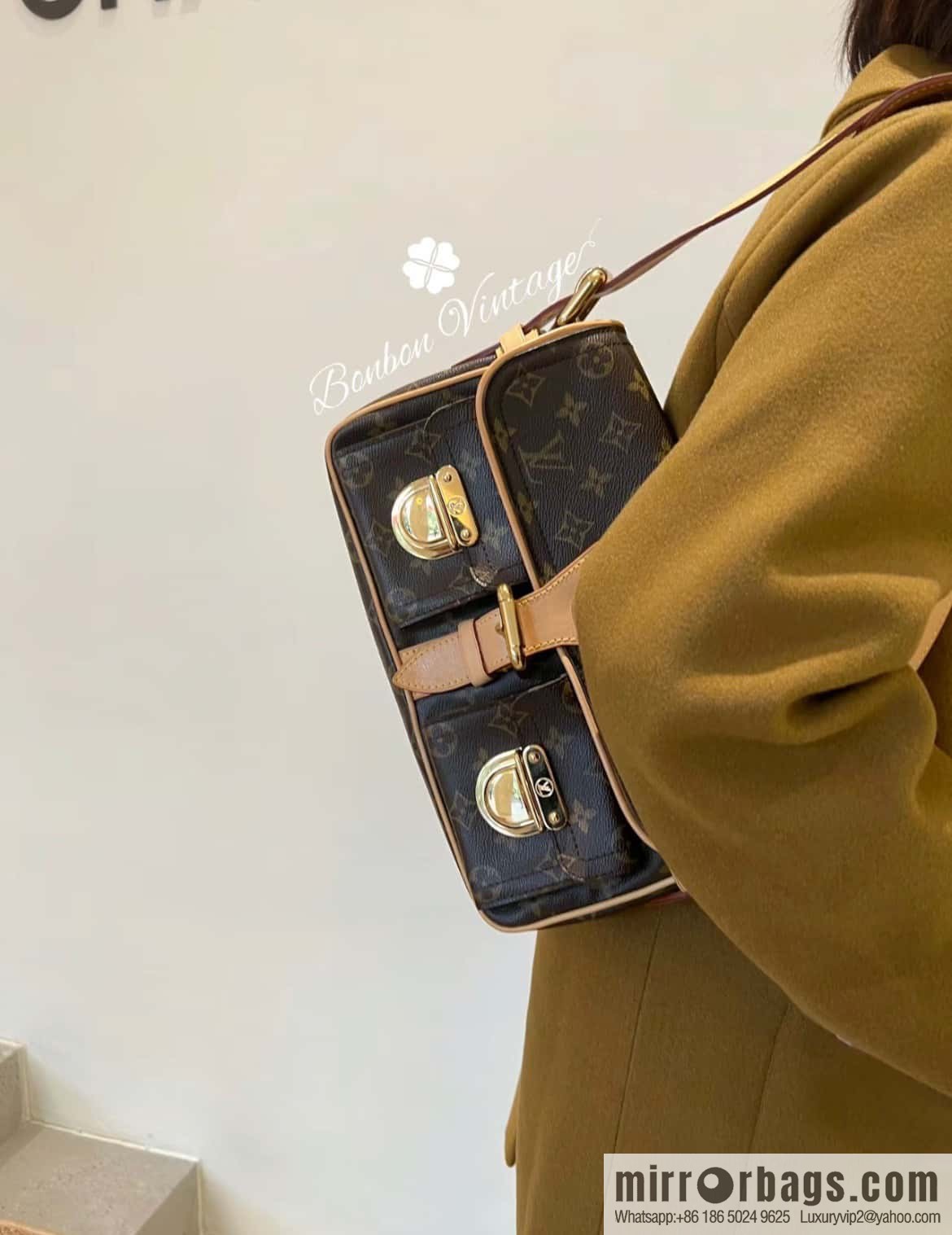 [Original single boutique] M40027 monogram medieval Manhattan shoulder bag series Vintage handbag Manhattan Seine portable shoulder armpit bag