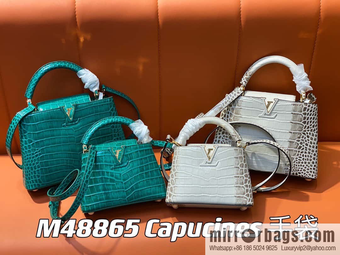 [Original order boutique] M48865 Himalayan, crocodile pattern full leather cap that English series Capucines BB handbag