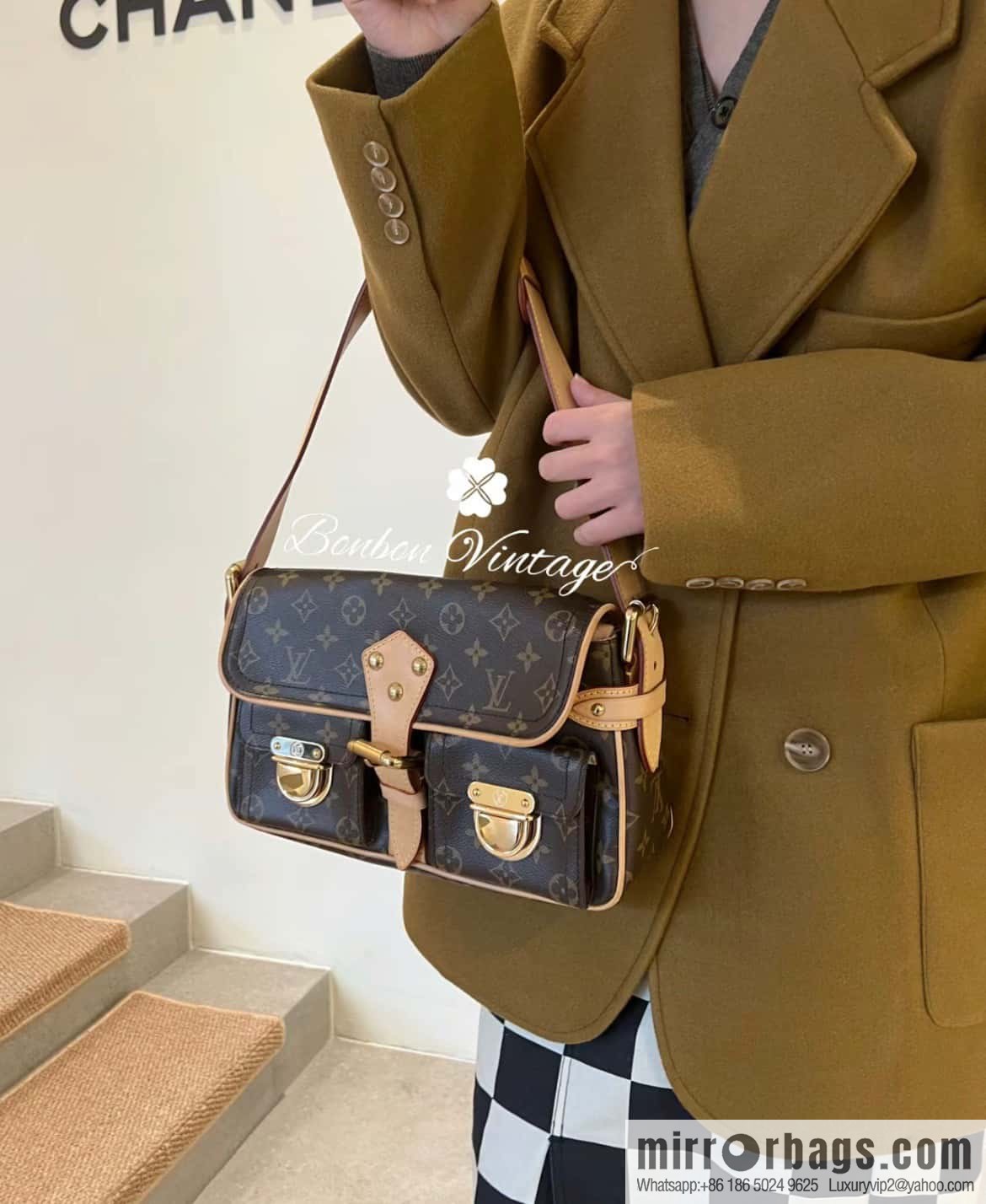 [Original single boutique] M40027 monogram medieval Manhattan shoulder bag series Vintage handbag Manhattan Seine portable shoulder armpit bag