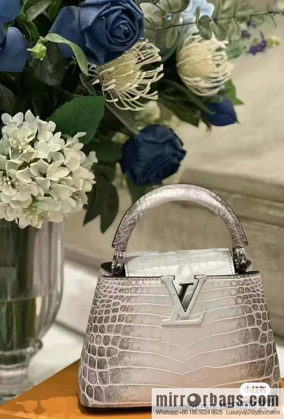 [Original order boutique] M48865 Himalayan, crocodile pattern full leather cap that English series Capucines BB handbag