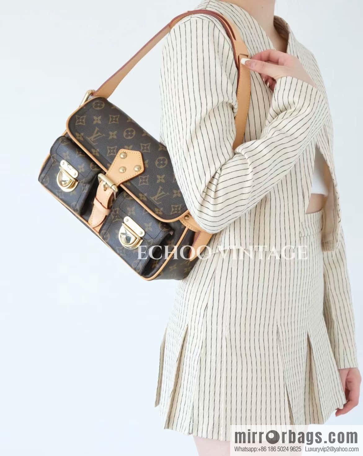[Original single boutique] M40027 monogram medieval Manhattan shoulder bag series Vintage handbag Manhattan Seine portable shoulder armpit bag