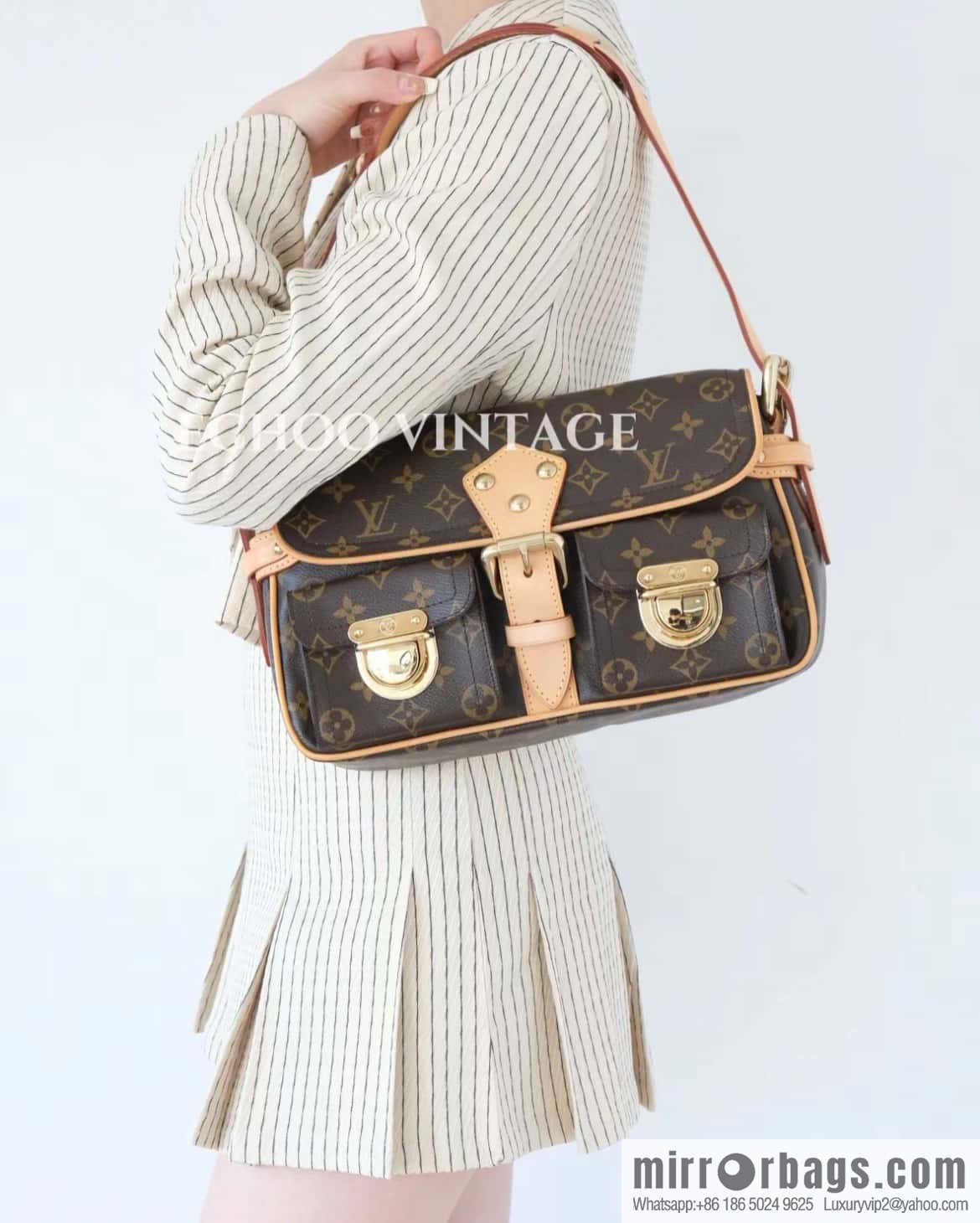 [Original single boutique] M40027 monogram medieval Manhattan shoulder bag series Vintage handbag Manhattan Seine portable shoulder armpit bag